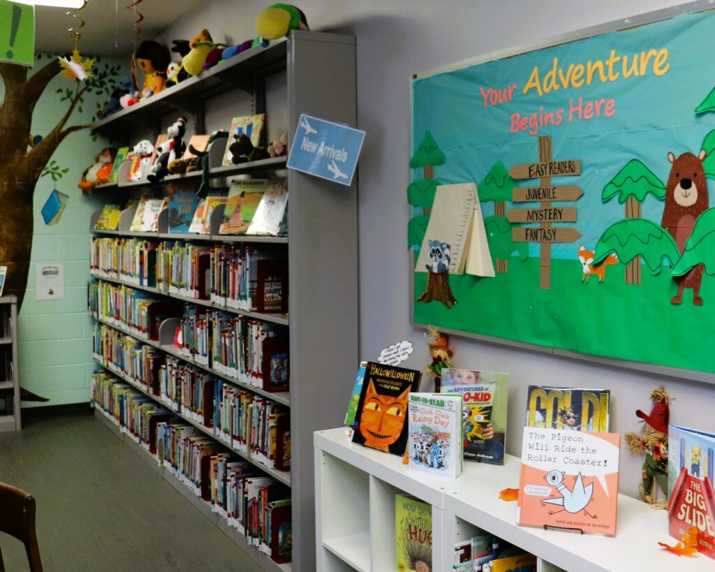 Interior photo of children's section Cumberland County public library